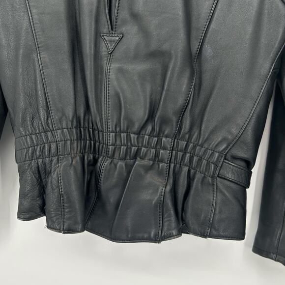 VTG 80s women's leather Hein Gericke HARLEY DAVIDSON Motorcycle Biker Jacket 38 - Picture 12 of 16